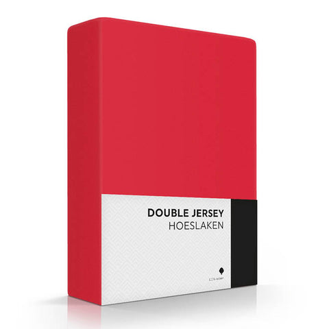 Hoeslaken Double Jersey - Rood  De Beddenstunt   