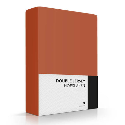 Hoeslaken Double Jersey - Terracotta  De Beddenstunt   
