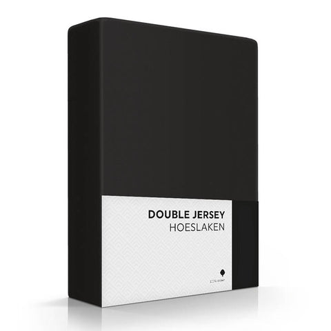 Hoeslaken Double Jersey - Zwart  De Beddenstunt   